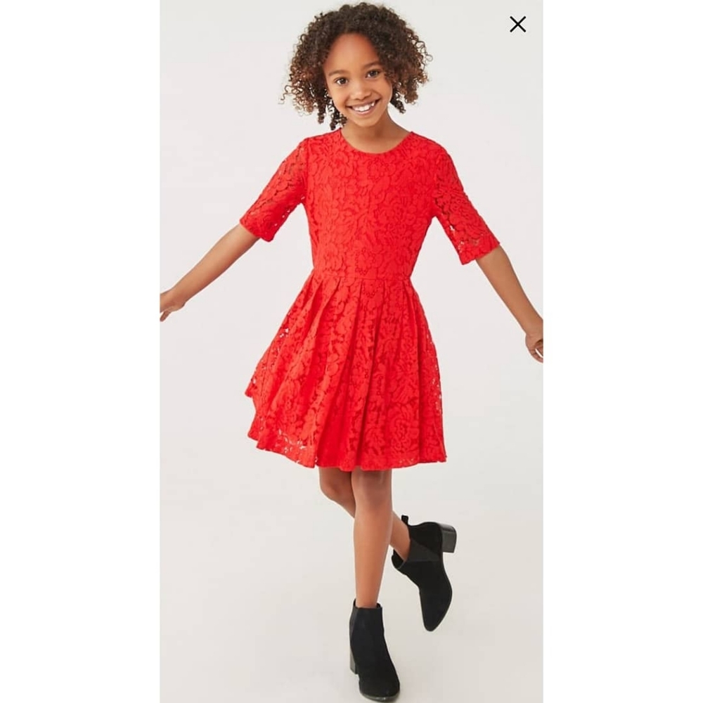 Girl's Red Lace Dress  NWT